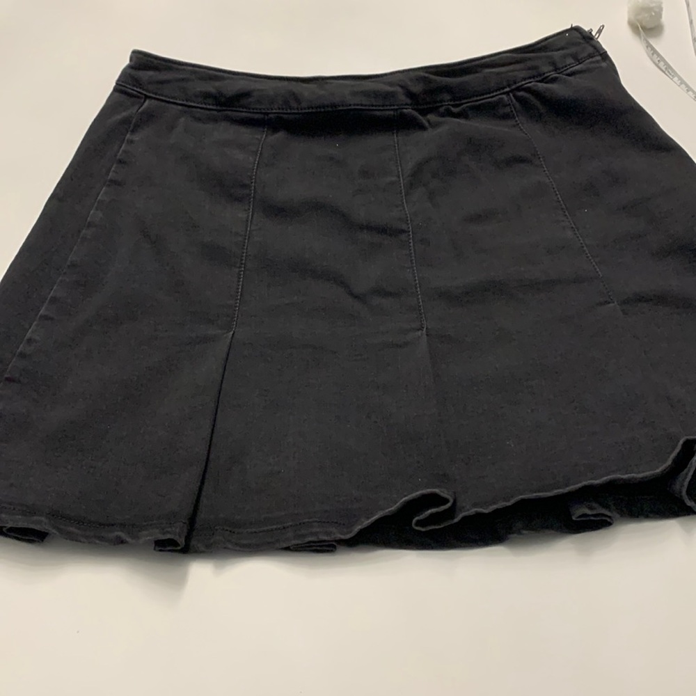 SO Girls High Rise Black Denim Pleated Tennis Skirt  Size